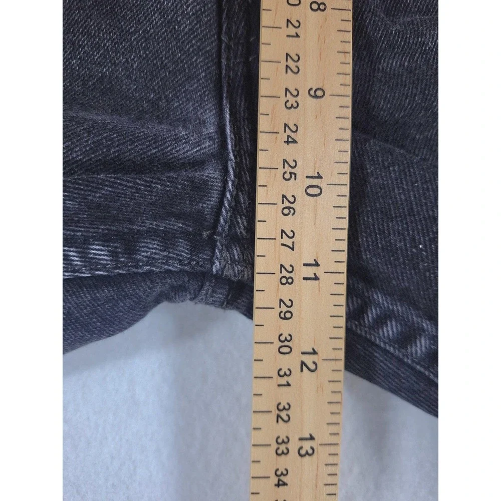 Levis 505 Regular Fit Black Jeans Straight Leg W33 L30 Mens Classic Denim Cotton